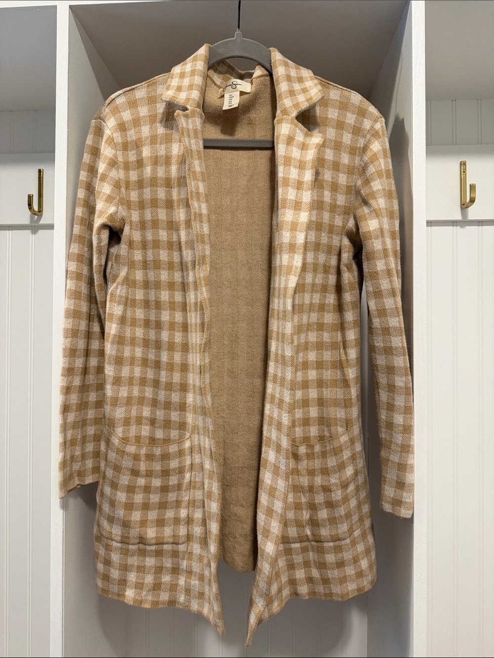 Gingham Collared Cardigan